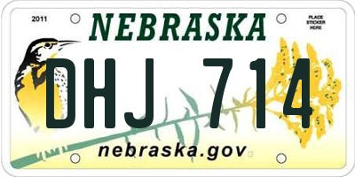 NE license plate DHJ714