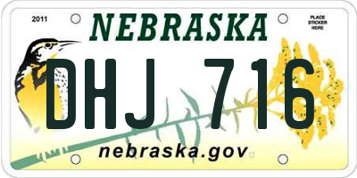 NE license plate DHJ716
