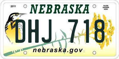 NE license plate DHJ718