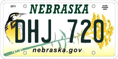 NE license plate DHJ720