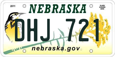 NE license plate DHJ721