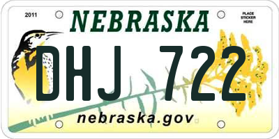 NE license plate DHJ722