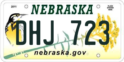 NE license plate DHJ723