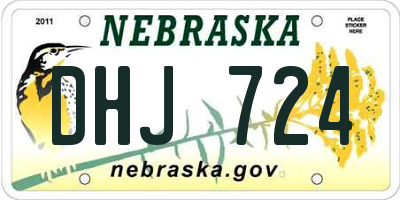 NE license plate DHJ724