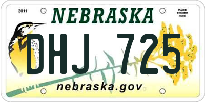 NE license plate DHJ725