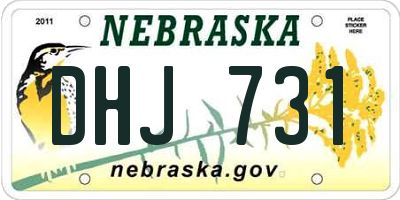 NE license plate DHJ731