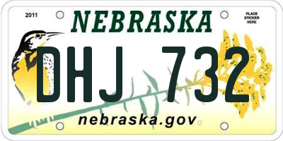 NE license plate DHJ732