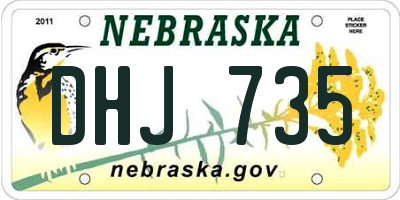 NE license plate DHJ735
