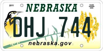 NE license plate DHJ744