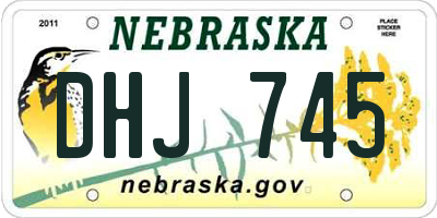 NE license plate DHJ745