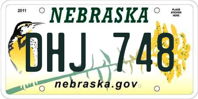 NE license plate DHJ748