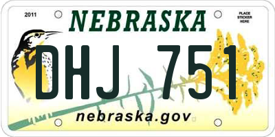 NE license plate DHJ751
