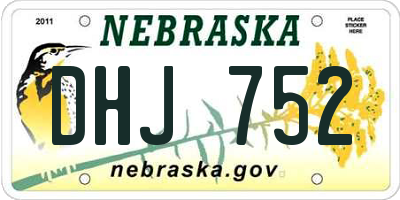 NE license plate DHJ752