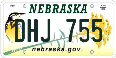 NE license plate DHJ755