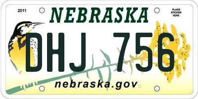 NE license plate DHJ756