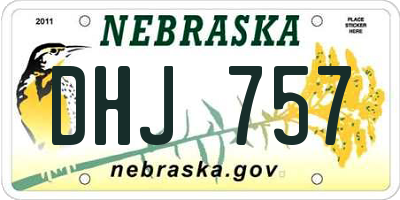 NE license plate DHJ757
