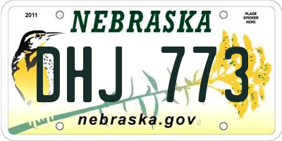 NE license plate DHJ773