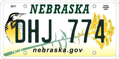 NE license plate DHJ774