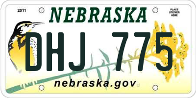 NE license plate DHJ775