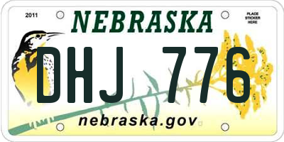 NE license plate DHJ776