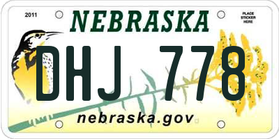 NE license plate DHJ778