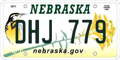 NE license plate DHJ779