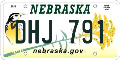 NE license plate DHJ791