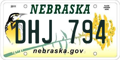 NE license plate DHJ794