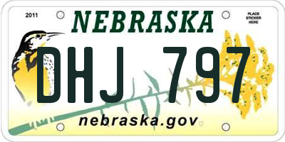 NE license plate DHJ797