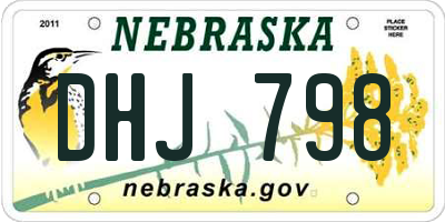 NE license plate DHJ798