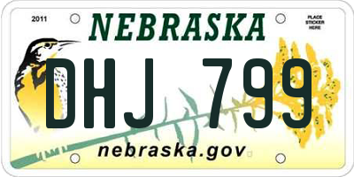 NE license plate DHJ799
