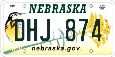NE license plate DHJ874