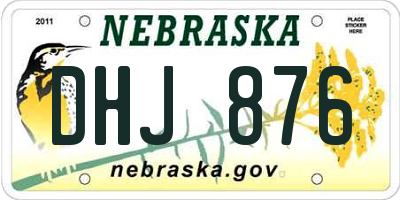 NE license plate DHJ876