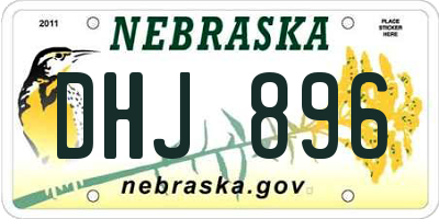 NE license plate DHJ896