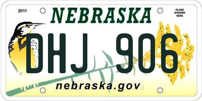 NE license plate DHJ906