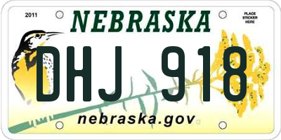 NE license plate DHJ918