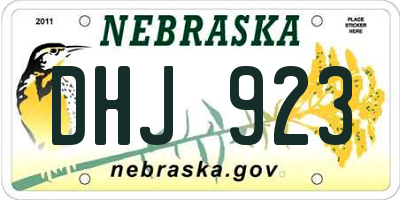 NE license plate DHJ923