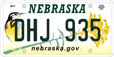 NE license plate DHJ935
