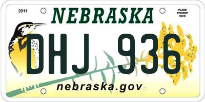 NE license plate DHJ936