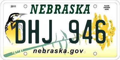 NE license plate DHJ946