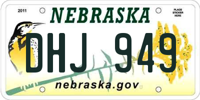 NE license plate DHJ949