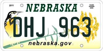 NE license plate DHJ963