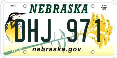 NE license plate DHJ971