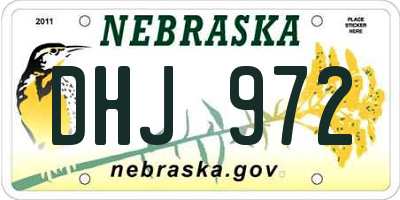 NE license plate DHJ972