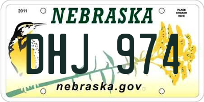 NE license plate DHJ974