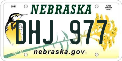 NE license plate DHJ977