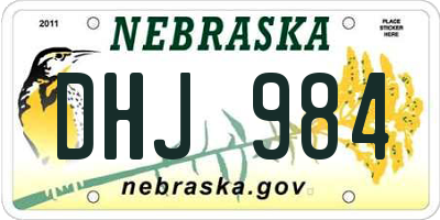NE license plate DHJ984