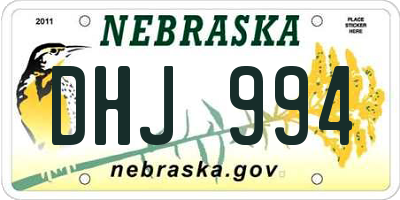NE license plate DHJ994