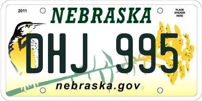 NE license plate DHJ995