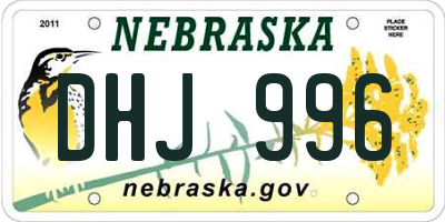 NE license plate DHJ996